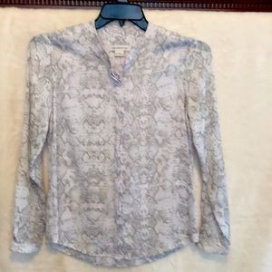 Long-Sleeved Silky Blouse